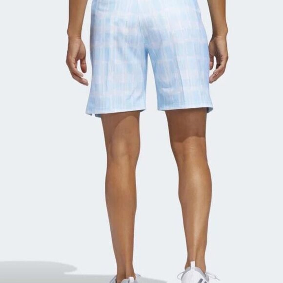 ADIDAS Women's Ultimate Club Printed Golf Shorts NWT White/Bright Cyan Size 2 - Picture 7 of 10